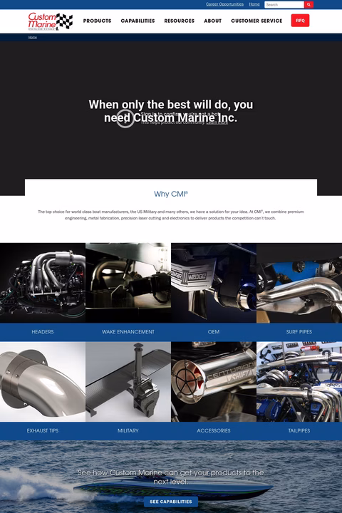 Custom Marine Inc Homepage 1440px