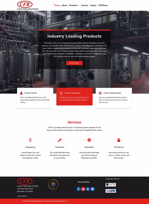 Custom Fabricating Repair Inc Homepage 1440px