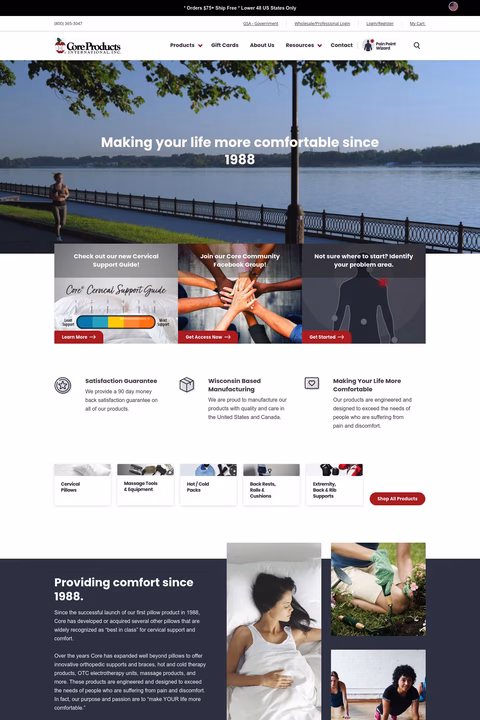 Core Products International Homepage 1440px