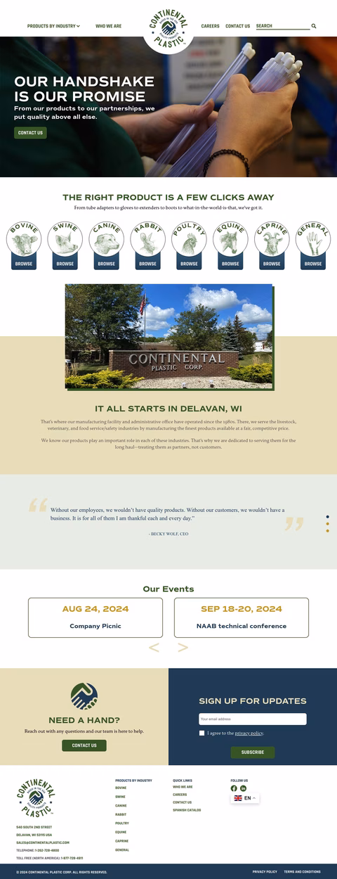 Continental Plastic Corporation Homepage 1440px