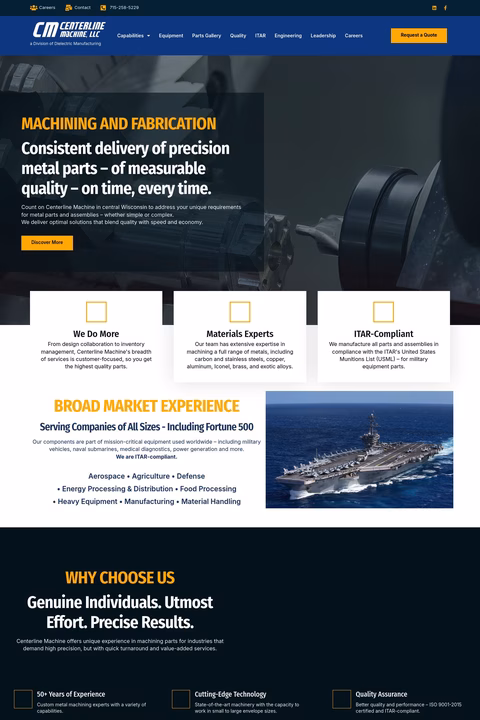 Centerline Machine Homepage 1440px