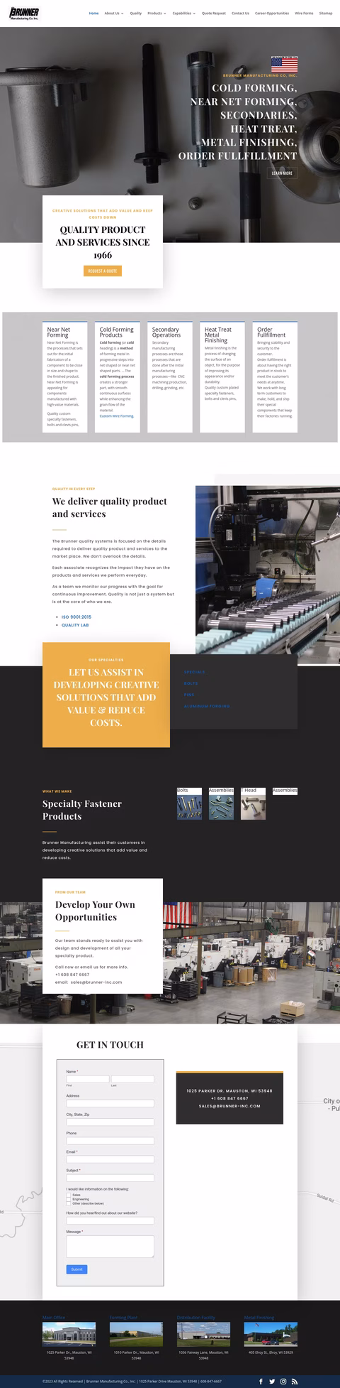 Brunner Manufacturing Co Homepage 1440px
