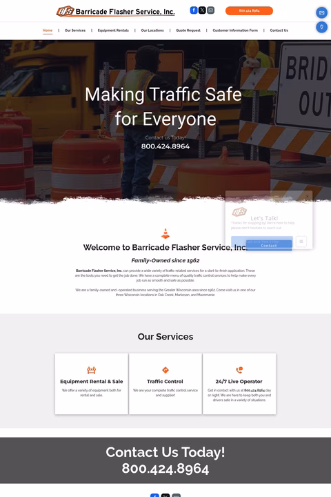 Barricade Flasher Service Inc Homepage 1440px