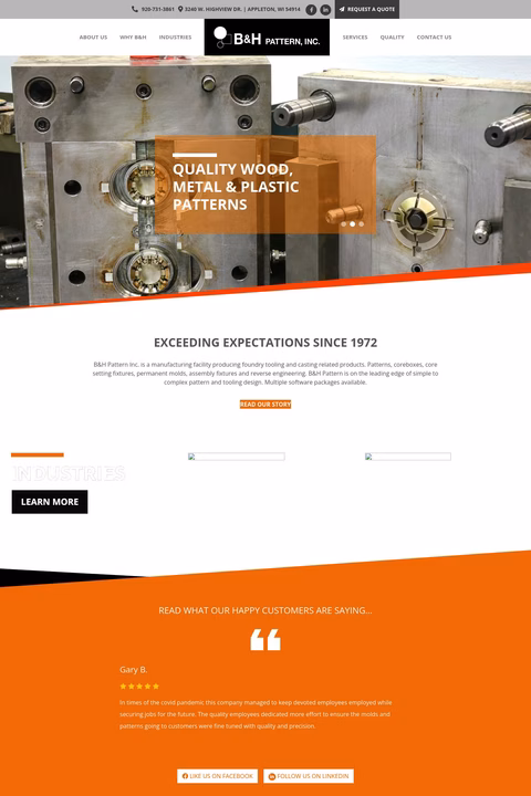 B H Pattern Inc Homepage 1440px