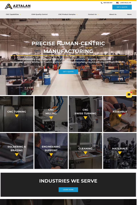 Aztalan Engineering Homepage 1440px