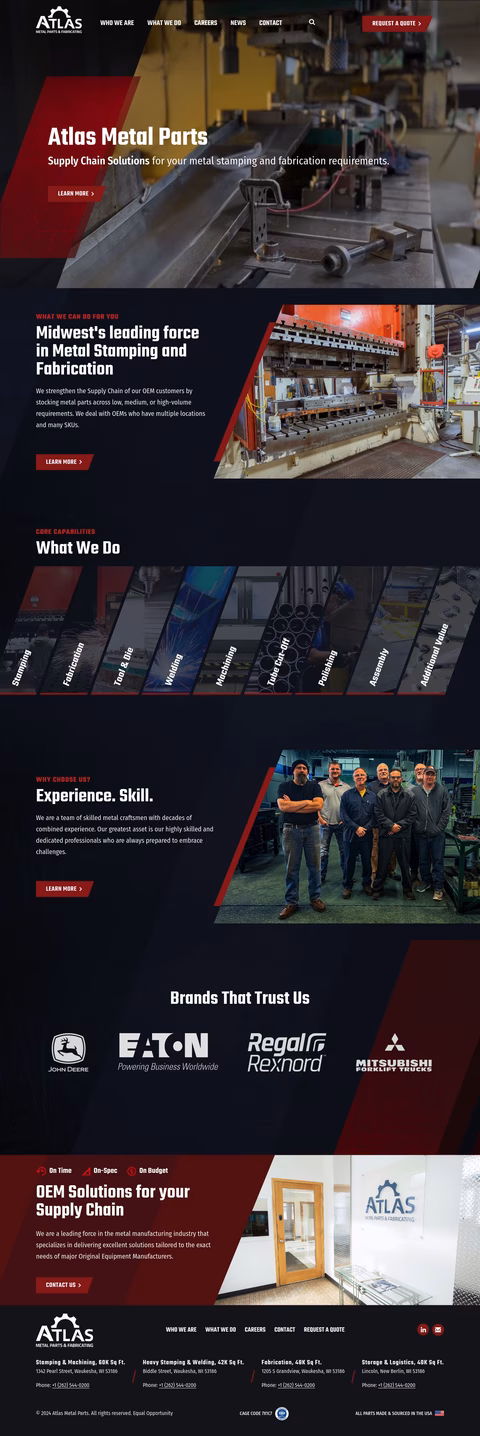 Atlas Metal Parts Homepage 1440px