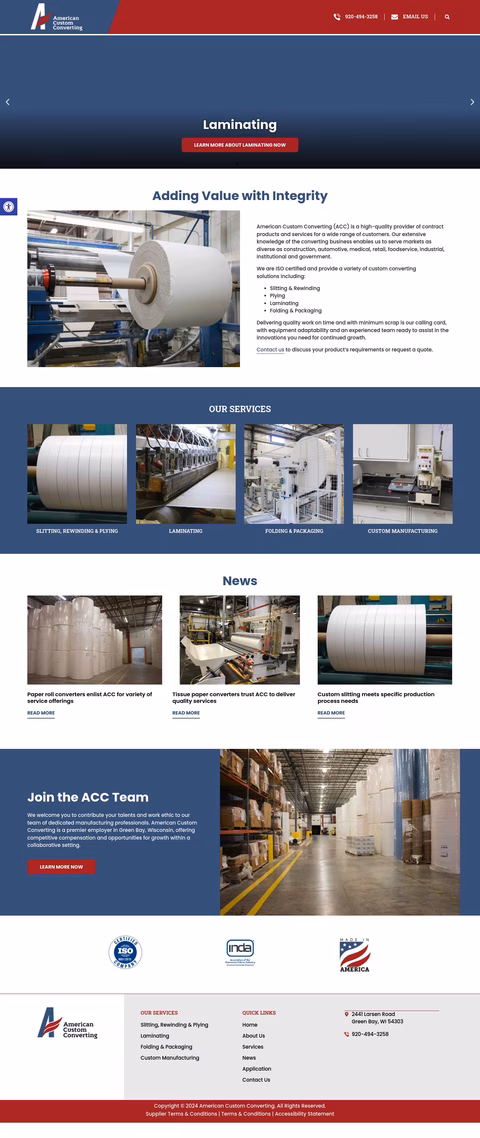 American Custom Converting Homepage 1440px