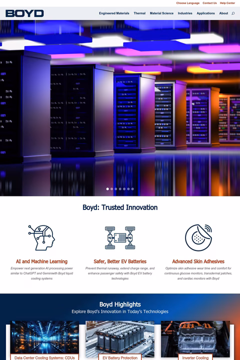 Boyd Corporation Homepage 1440px