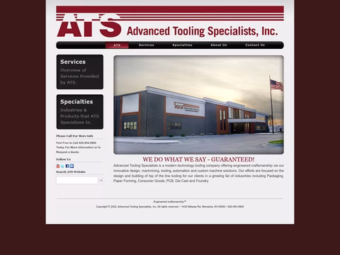 Advanced Tooling Specialists Homepage 1440px
