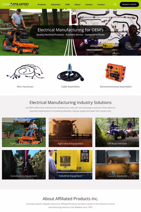 Affiliated Products Inc Homepage 1440px