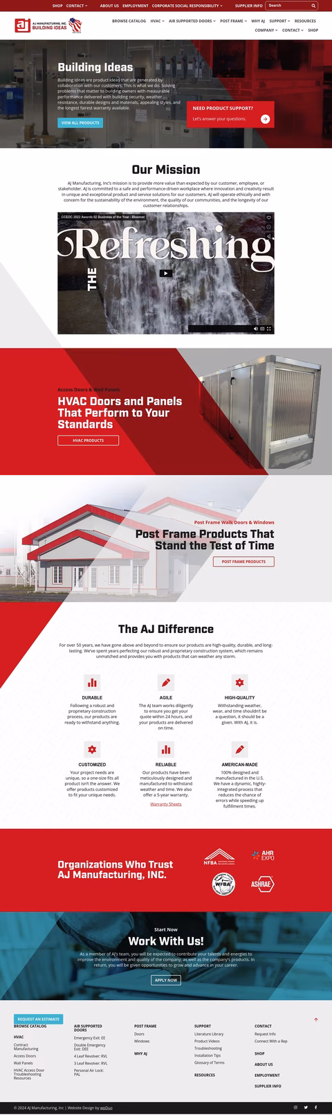 A J Manufacturing Homepage 1440px