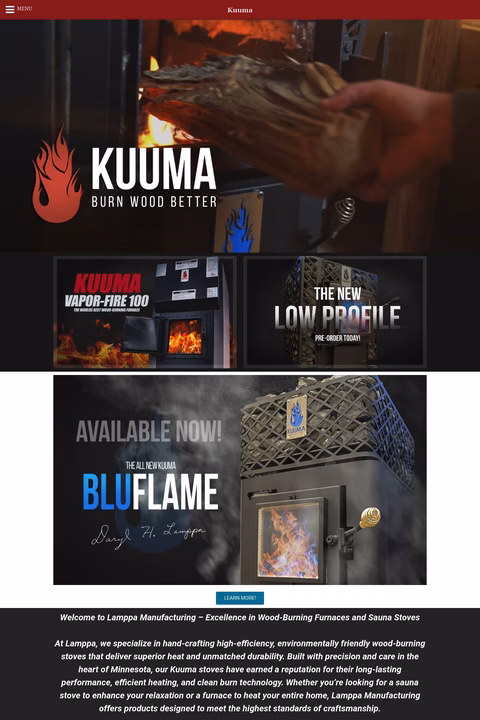 Lamppa Manufacturing Homepage 1440px