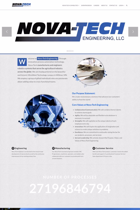 Nova Tech Engineering Homepage 1440px