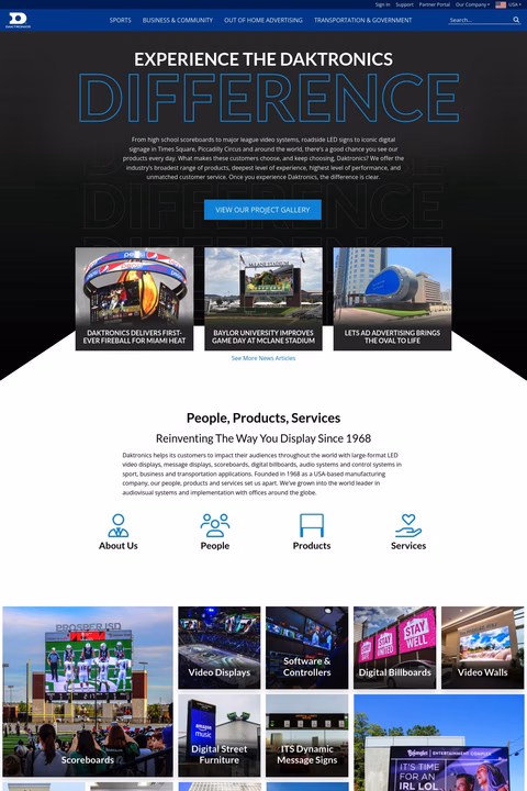 Daktronics Homepage 1440px