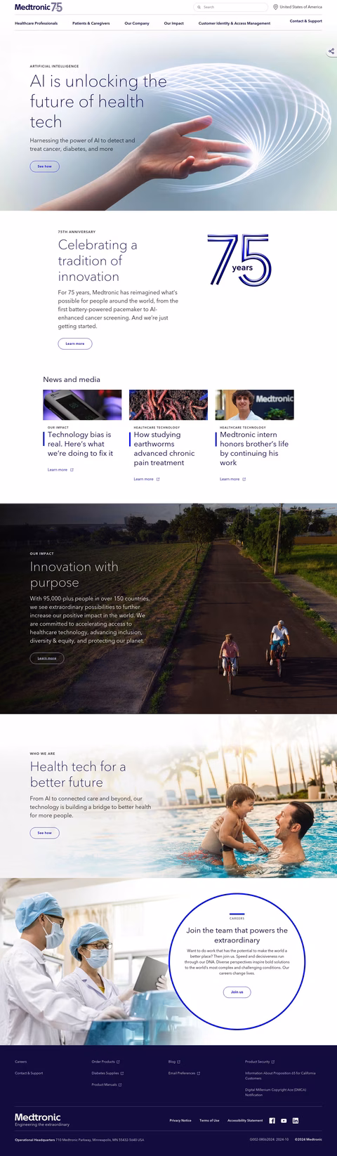 Medtronic Homepage 1440px