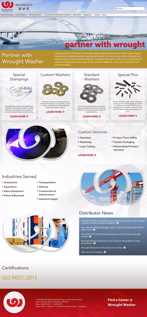 Wrought Washer Manufacturing Homepage 1440px