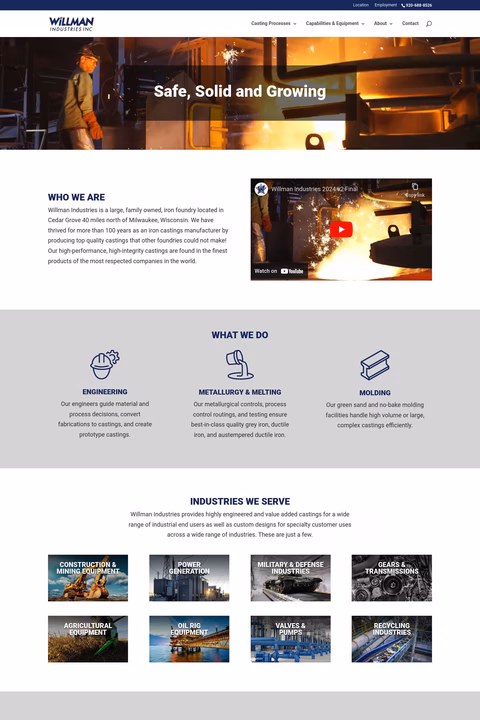 Willman Industries Homepage 1440px