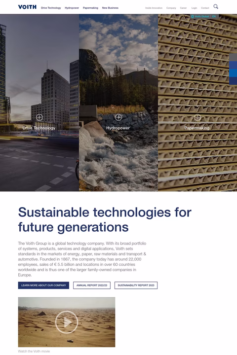 Voith Homepage 1440px