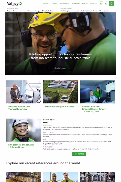 Valmet Inc Homepage 1440px