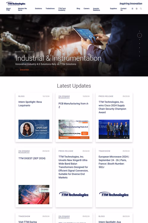 Ttm Technologies Homepage 1440px
