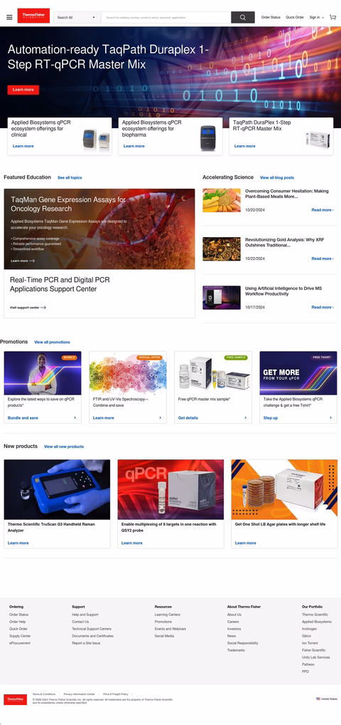 Thermo Fisher Scientific Homepage 1440px