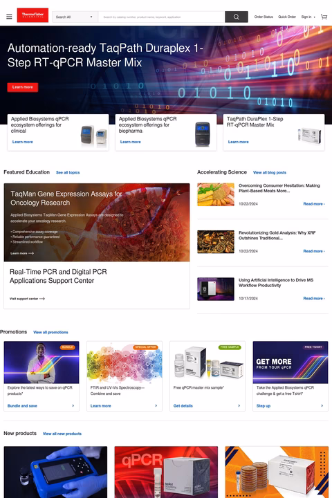Thermo Fisher Scientific Homepage 1440px