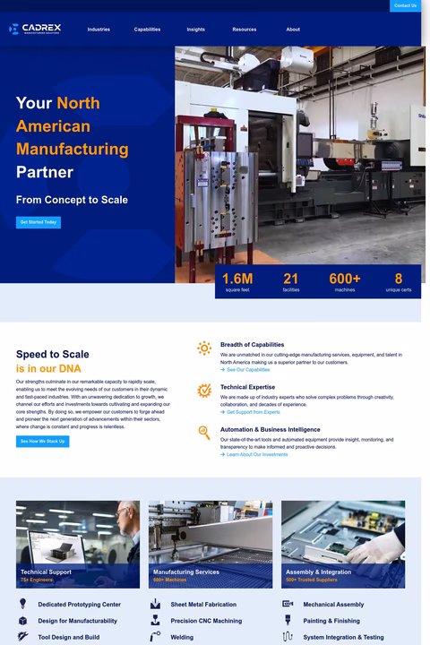 Cadrex Homepage 1440px