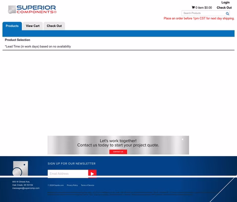 Superior Components Homepage 1440px