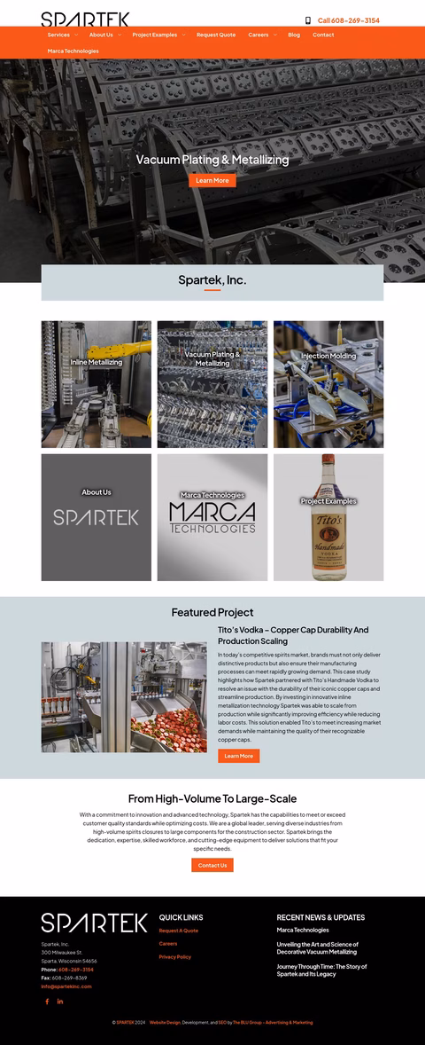 Spartek Inc Homepage 1440px