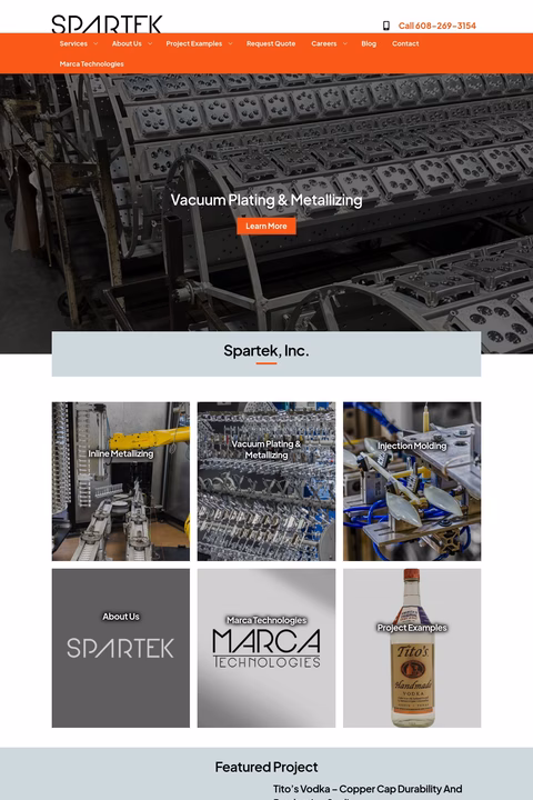 Spartek Inc Homepage 1440px