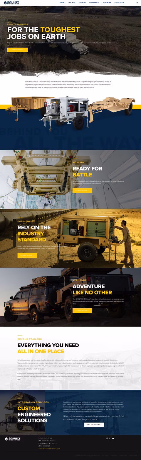 Schutt Industries Homepage 1440px