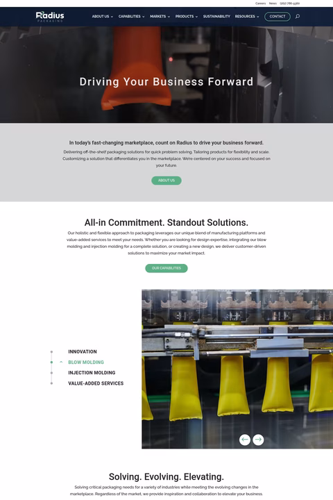 Radius Packaging Homepage 1440px