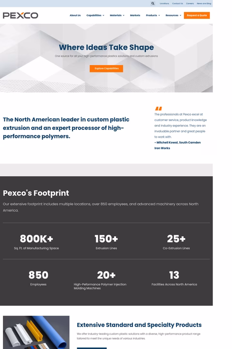 Pexco Homepage 1440px