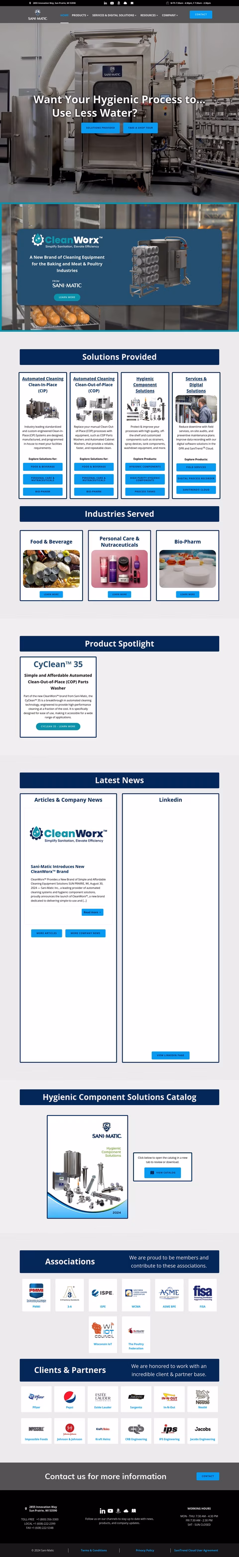 Sani Matic Inc Homepage 1440px