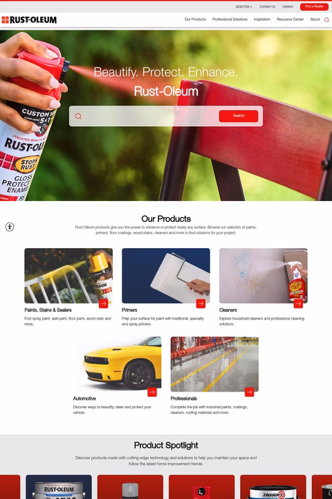 Rust Oleum Corporation Homepage 1440px
