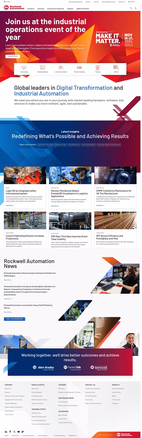 Rockwell Automation Homepage 1440px