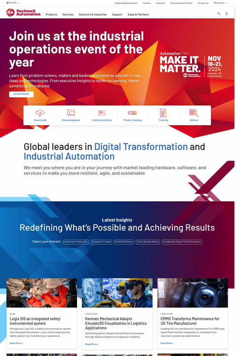 Rockwell Automation Homepage 1440px