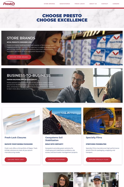 Reynolds Presto Products Homepage 1440px