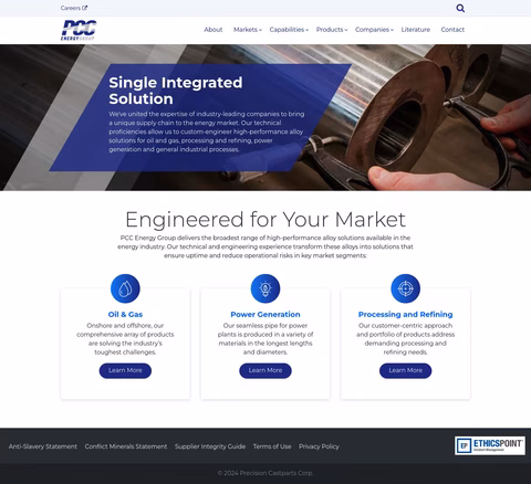 Precision Castparts Corporation Homepage 1440px