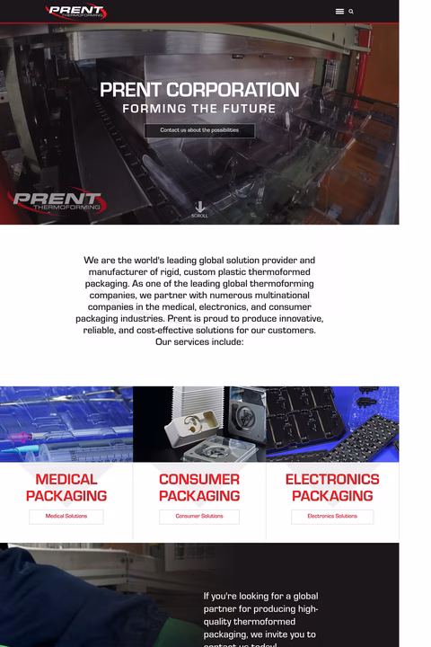 Prent Corporation Homepage 1440px