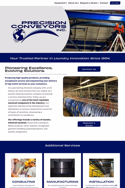 Precision Conveyors Homepage 1440px