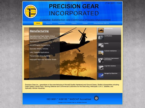 Precision Gear Inc Homepage 1440px