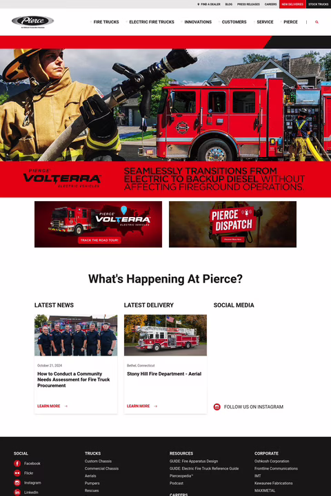 Pierce Manufacturing Homepage 1440px