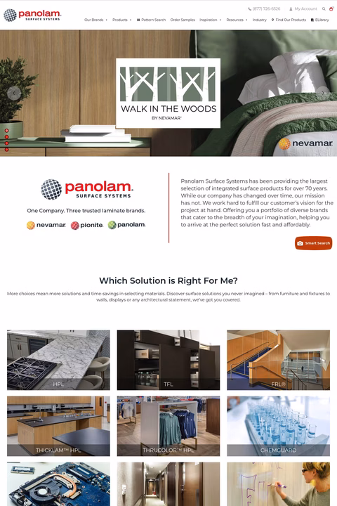 Panolam Industries International Homepage 1440px