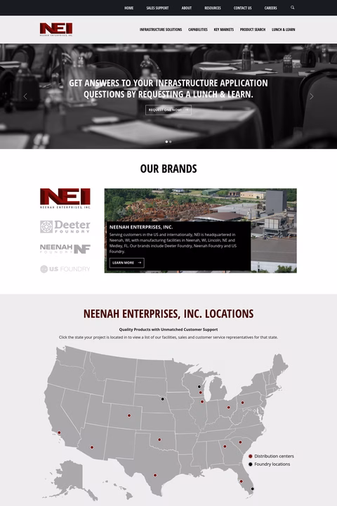 Neenah Foundry Company Homepage 1440px