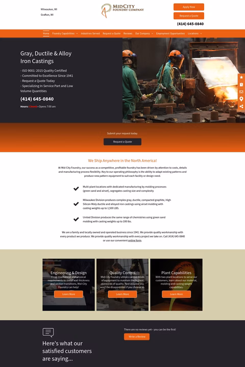 Mid City Foundry Co Homepage 1440px
