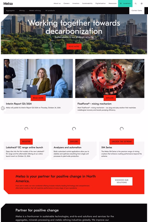 Metso Homepage 1440px