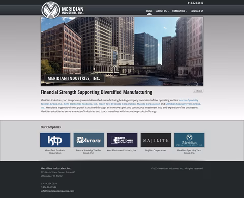 Meridian Industries Inc Homepage 1440px
