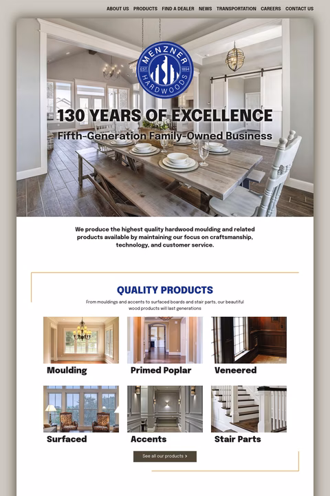 Menzner Hardwoods Co Homepage 1440px