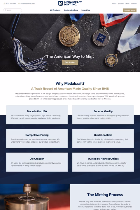 Medalcraft Mint Homepage 1440px